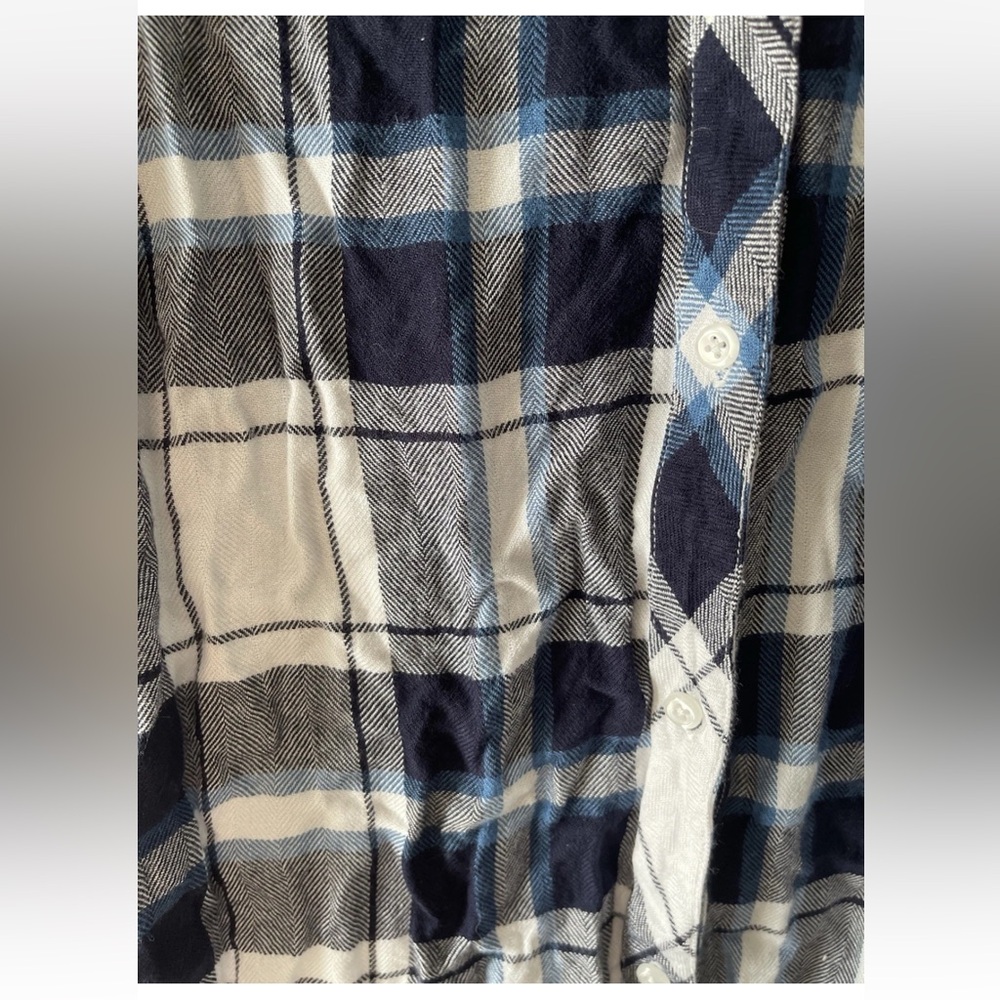 RAILS SOFT FLANNEL L/S BUTTON FRONT SHIRT-HUNTER PLAID BLUES/WHITE LADIES SZ XL - Picture 3 of 5